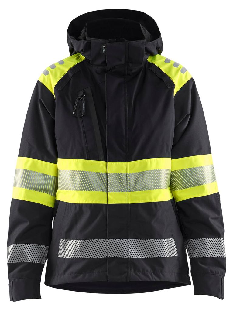 Blakläder Damen High Vis Shell Jacke 4430, Farbe:Schwarz/High Vis Gelb, Größe:XL