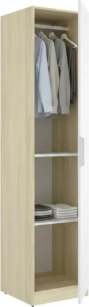 Penderie Armoire d'Entrée 1 Porte Blanche Calvert avec Patères Design