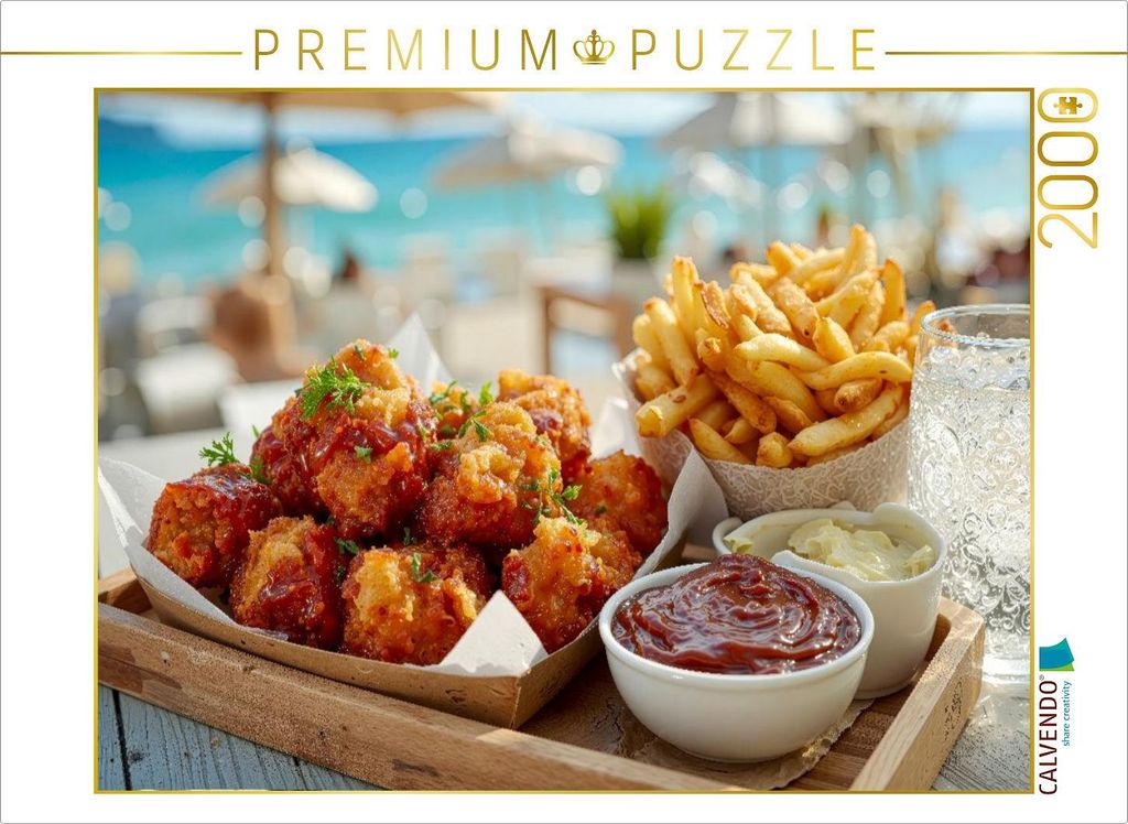 CALVENDO Puzzle Chicken Nuggets und Pommes - sie dürfen nicht fehlen | 2000 Teile Lege-Größe 90x67cm Foto-Puzzle für glückliche Stunden