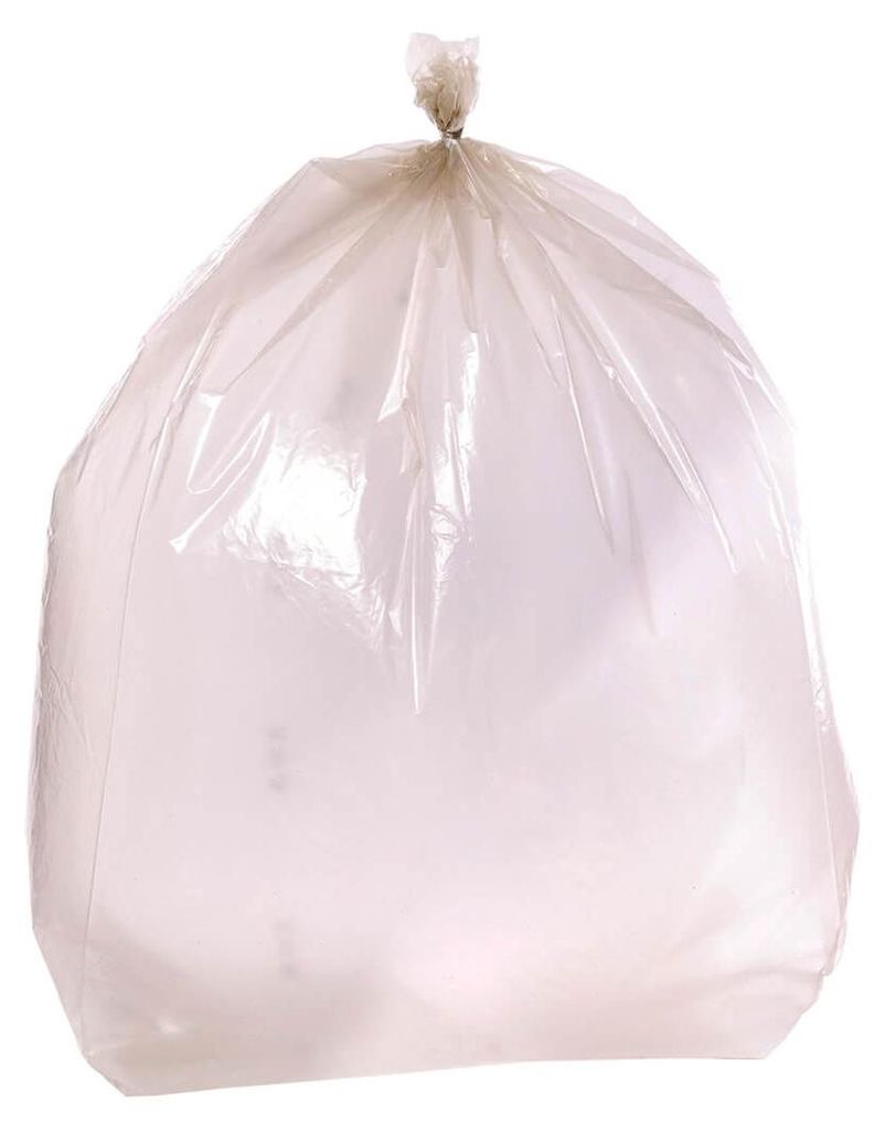 LDPE Abfallsäcke transparent 60 µm 50+45 x 125 cm 10 Stück Produktbild 