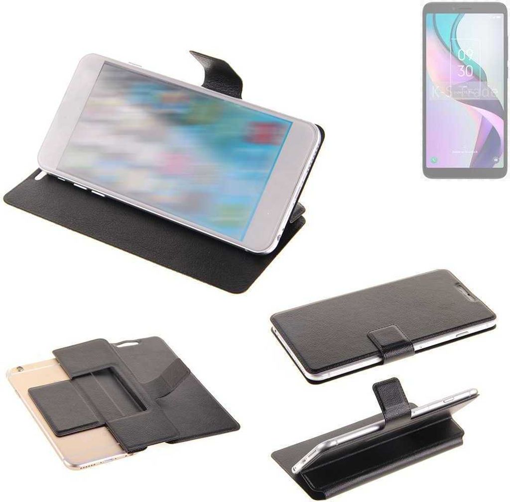K-S-Trade Schutzhülle kompatibel mit TCL Ion X Schutzhülle Flip Cover Klapphülle Wallet Case Slim Handyhülle bookstyle schwarz