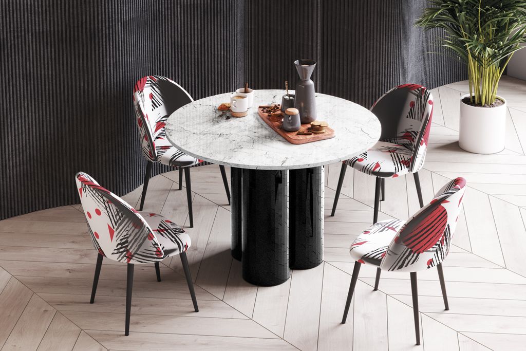 Design Esstisch Tisch HRE-111 rund Hochglanz Esszimmer 100 x 75 cm