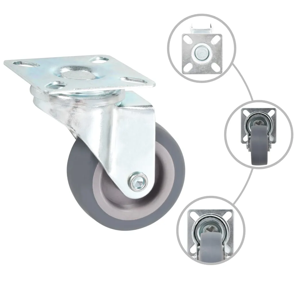 Set 4 Ruote vidaXL 50mm Antigraffio - Rotelle Girevoli per Arredo Interno
