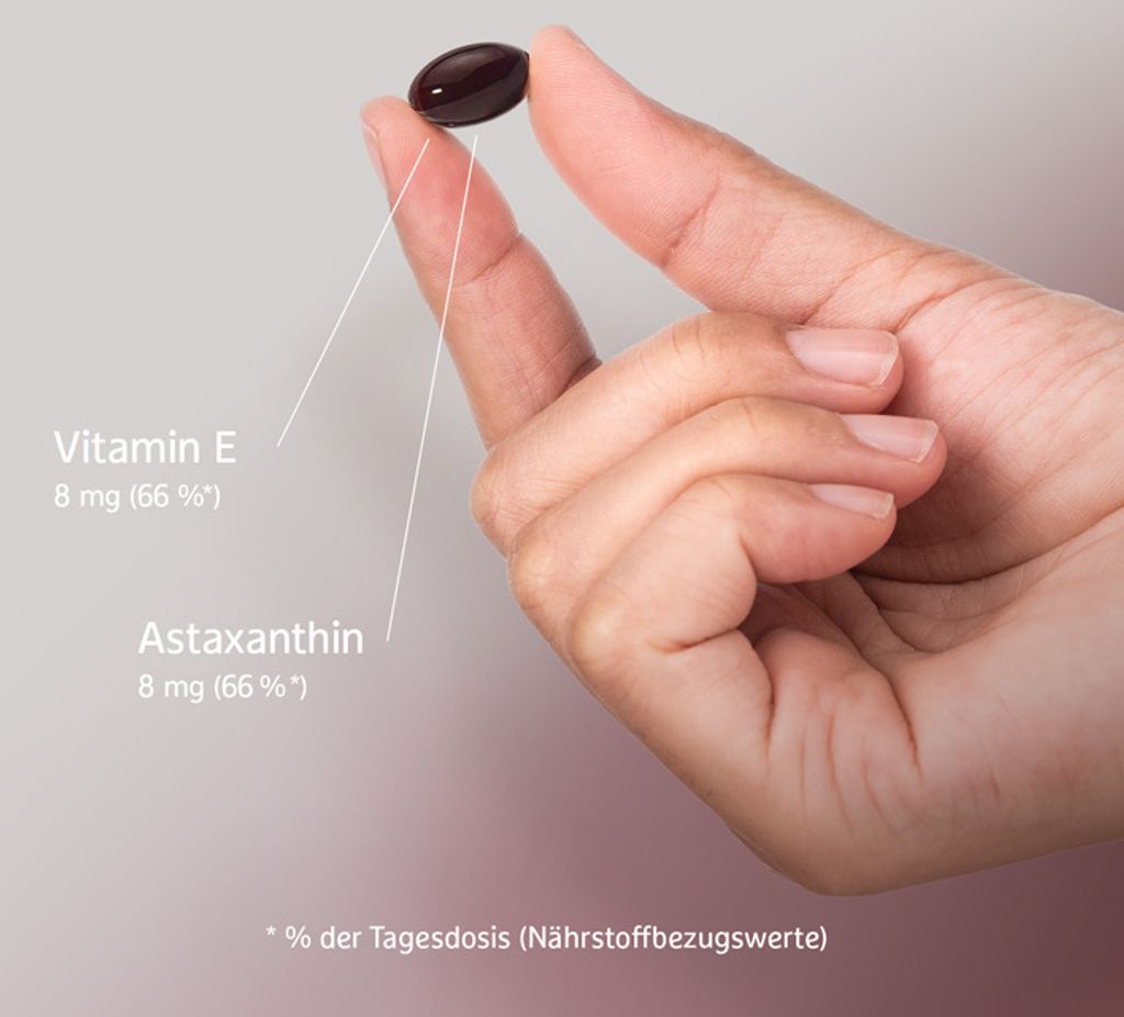 Vegane Astaxanthin Kapseln - 8 mg Vitamin E - 60 Kapseln für 1 Monat