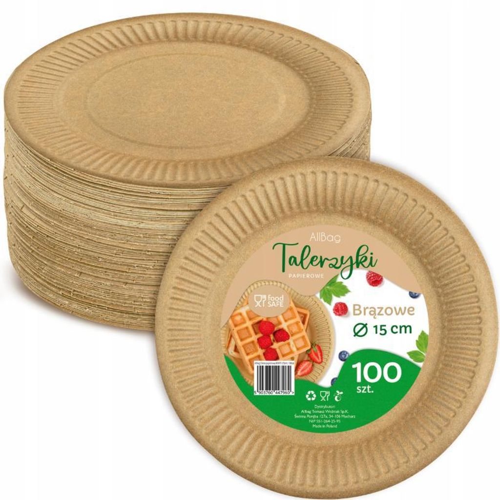 Papier Teller ECO 15 cm – 100 Stück umweltfreundliches Einweggeschirr