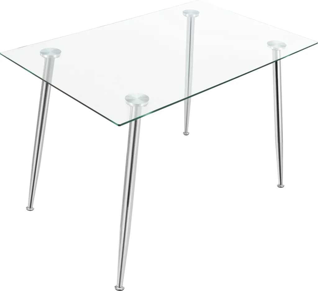 Table en Verre Hyrynsalmi Chrome avec Structure Renforcée et Design - 4