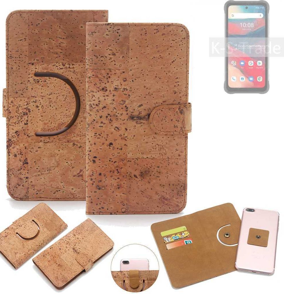 K-S-Trade Handy Hülle Schutz Hülle kompatibel mit UMIDIGI Bison GT2 Handyhülle Schutzhülle Korkhülle Kork-Hülle 1x