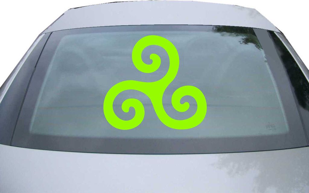 Indigos UG - Aufkleber Heckscheibe & Motorklappe DE2229 - neongrün - 600x549 mm - Triskele - Auto Scheiben Fenster Heckklappe Tuning Racing JDM - ...