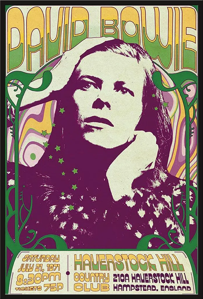 Affiche Bowie Haverstock Hill et Cadre Interchangeable Shinsuke Vitre Acrylique