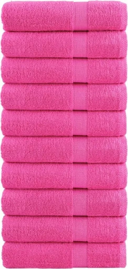 Set 10 Teli Bagno SOLUND Rosa 70x140 cm - Cotone 600g/m² Design Premium