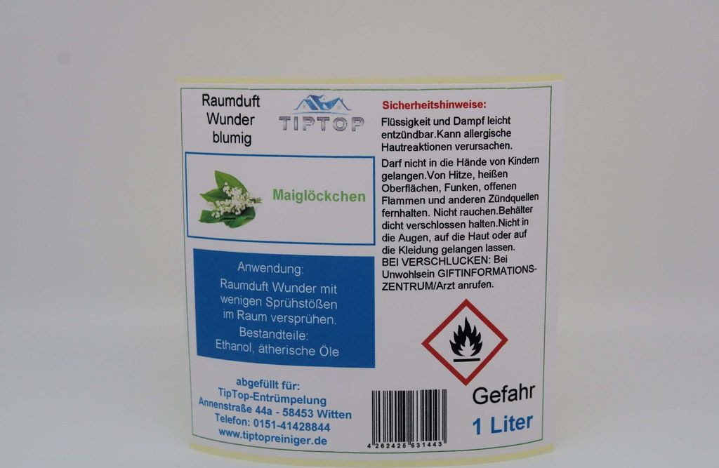 Raumduft-Wunder - 1 Liter - blumig - mehrere Duftnoten zur Auswahl – Maiglöckchen