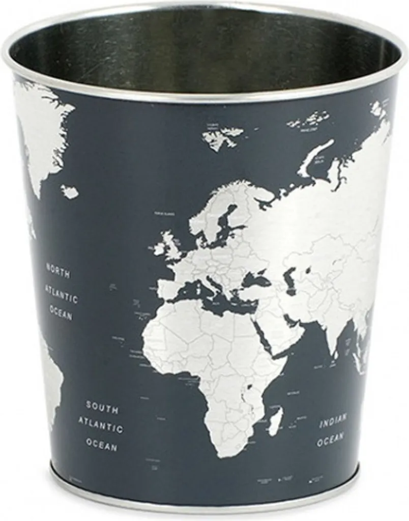 Corbeille à déchets Globe noir argenté pour salon et chambre moderne