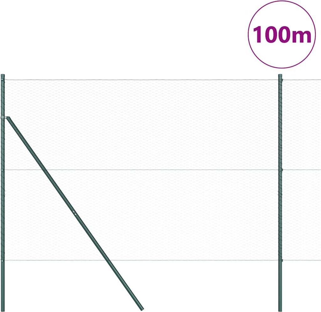 vidaXL Zaunpfosten Grau 100 x 1,5 m (25 mm Maschenweite) Stahl und PVC