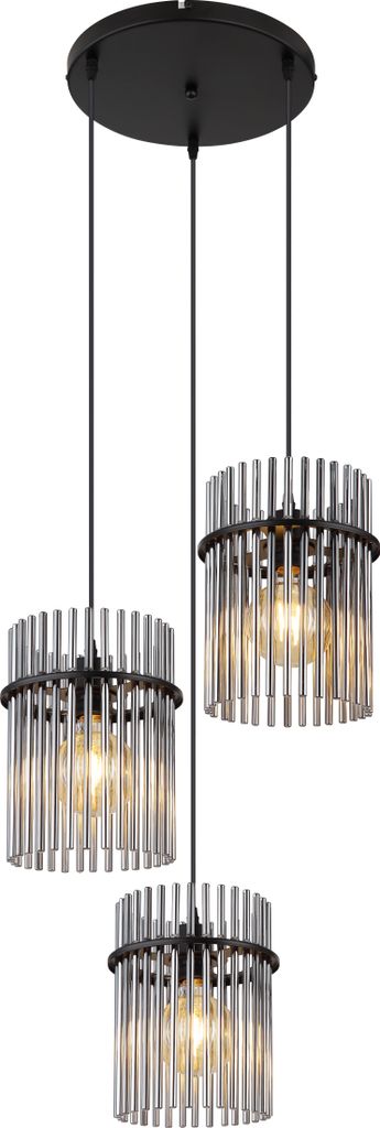 Globo Lighting Hängeleuchte Metall schwarz matt, 3x E27