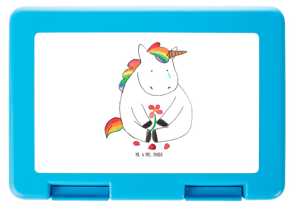 Mr. & Mrs. Panda Meal Prep Box Einhorn Traurig - Weiß - Geschenk, Lunchbox, Bento, Blume, Lebensmittel Aufbewahrungsbox, Vorratsbehälter, Bentobo...