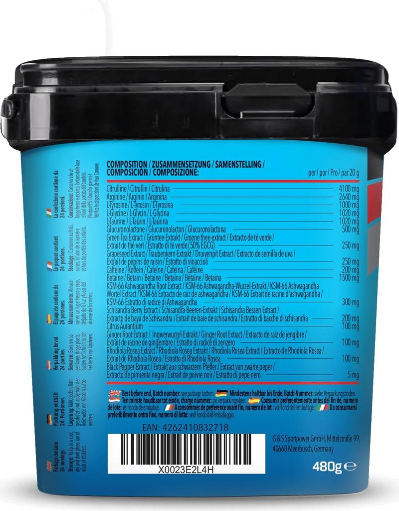 BODYLAB Bodybuilder Pre Workout - 480g - Tropical