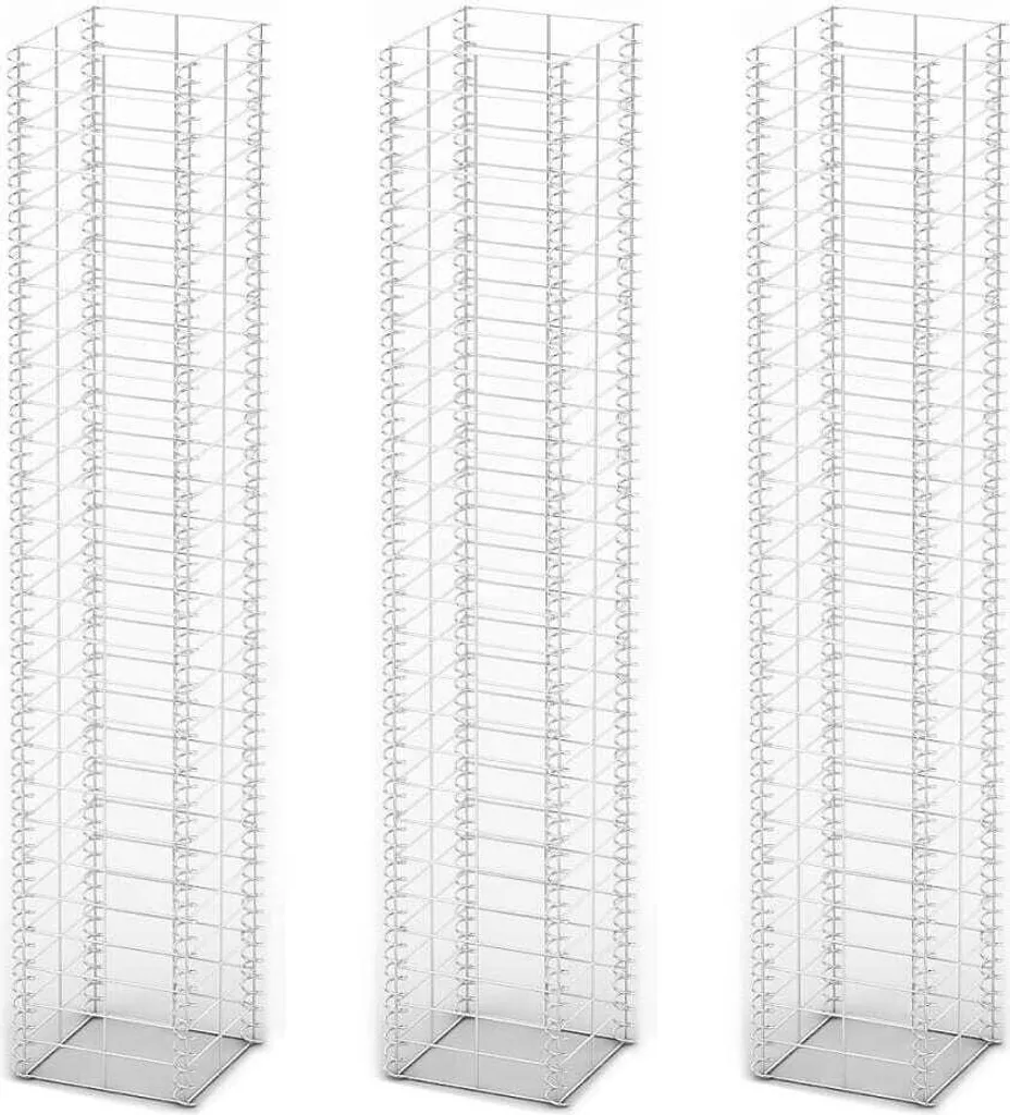 vidaXL Set de 3 gabions en fil galvanisé robuste 25x25x150 cm