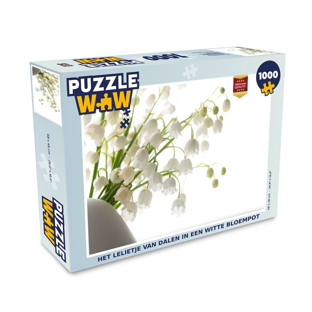 MuchoWow Puzzle 1000 Teile Maiglöckchen in einem weißen Blumentopf - Erwachsene - Rätsel