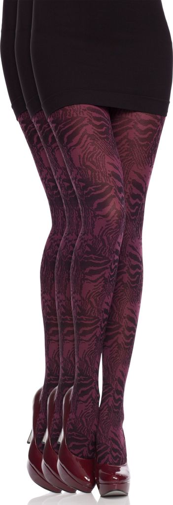 Damen Gemusterte Strumpfhose (Blaubeere(40 DEN) ,S) .