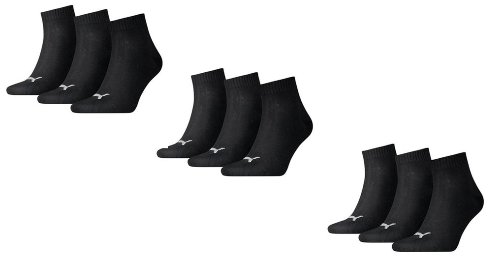 Puma Quarter Socken 9-dielna sada, čierna, veľkosť: 43-46 Obrázok produktu 