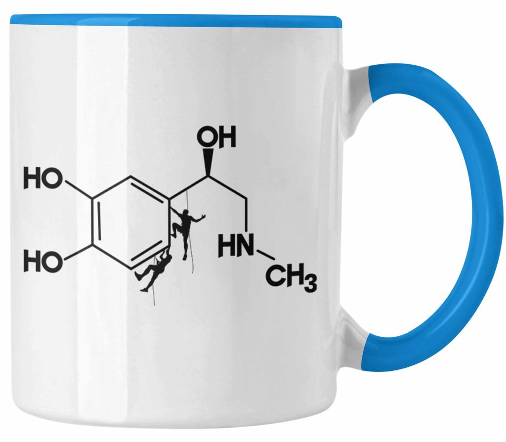 Klettern Tasse Geschenk für Kletterer Grafik Evolution Outdoor Klettern Sport Adrenalin (Blau)