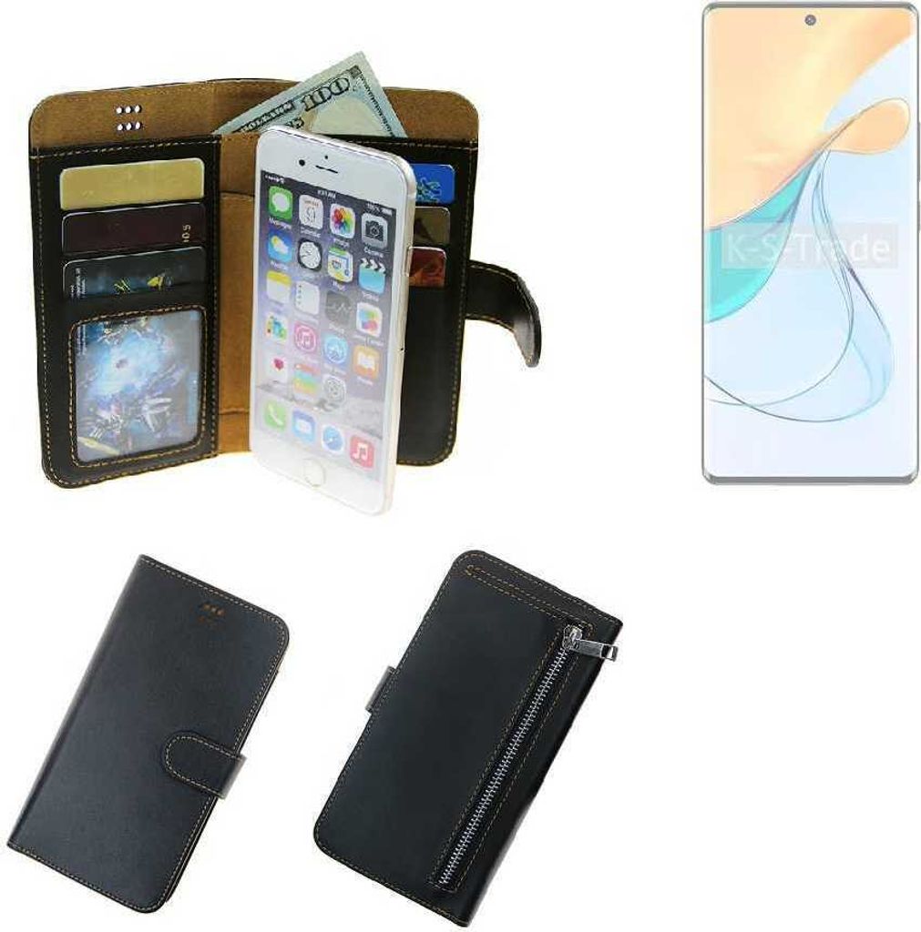 K-S-Trade Schutz Hülle kompatibel mit ZTE Blade V50 5G Klapphülle Case Phone cover Slim Handytasche Handy Hülle schwarz aus Kunstleder (1 Stk)