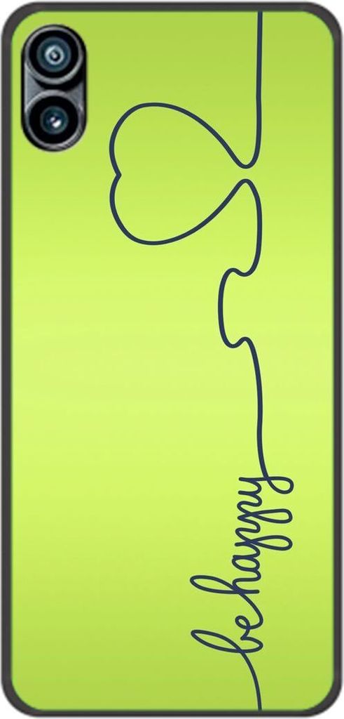 König Design Hülle kompatibel mit Nothing Phone 1 Kunststoff Soft Handyhülle - Handy Case Be Happy Grün