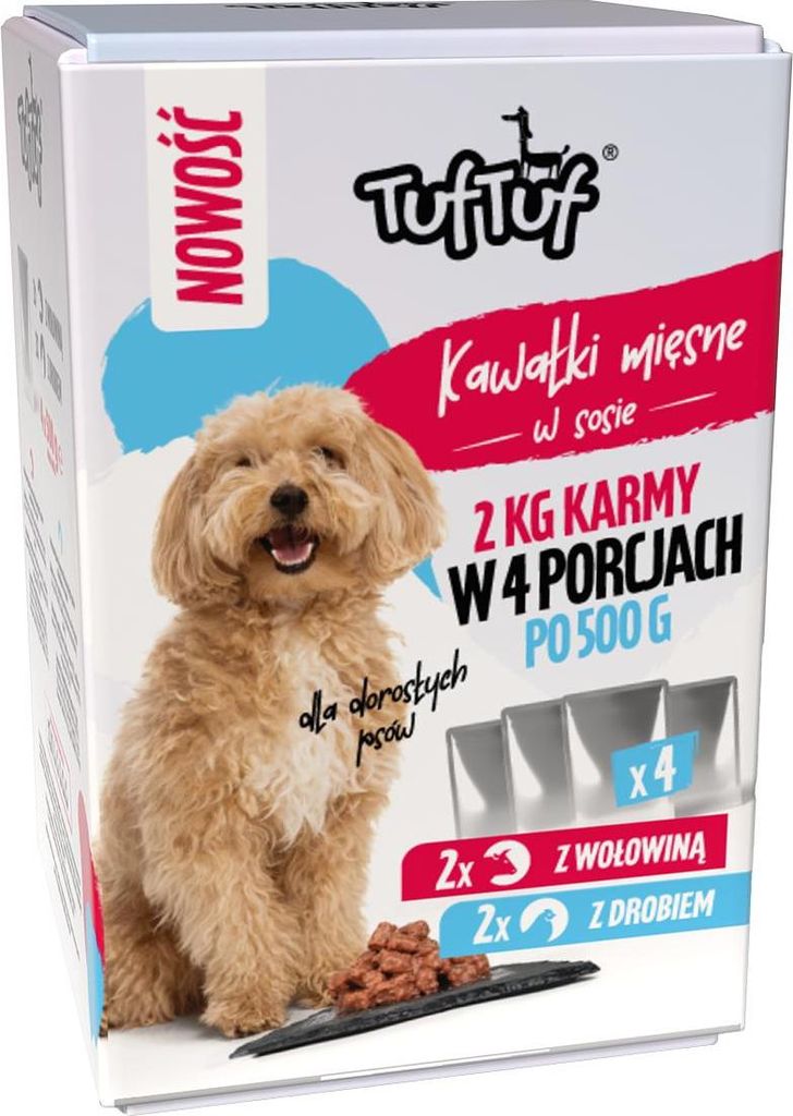 Hundefutter - Rindfleisch undgeflügel - 2kg - Nassfutter - 4x500ml - Hunde Nassfutter - Hundefutter Rind