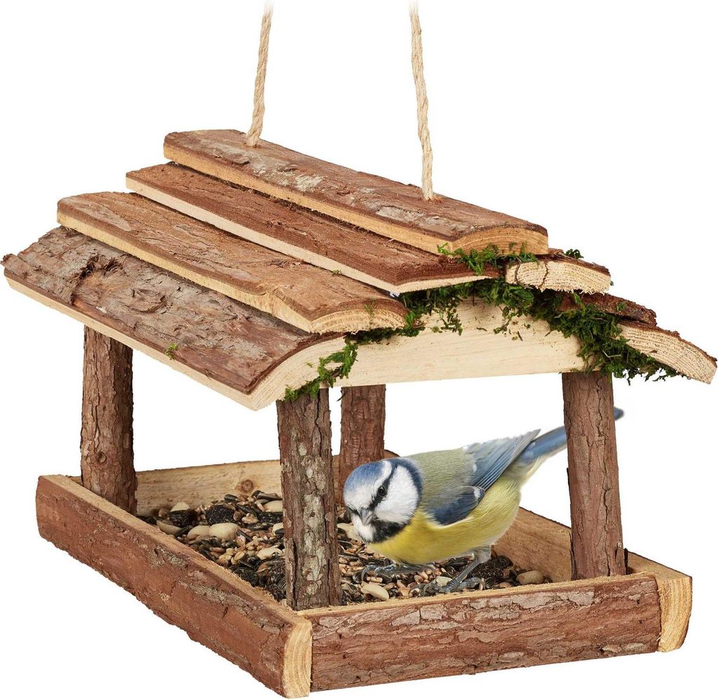 Vogelhäuschen mit Rinde