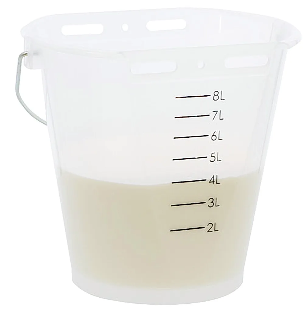 Secchio Allattamento Vitelli Bianco Trasparente 8L - Qualità Professionale