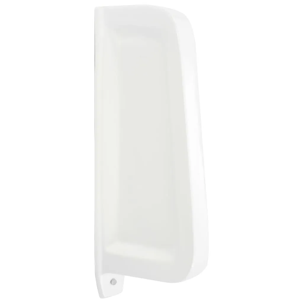 Parete divisoria per orinatoio in ceramica bianca