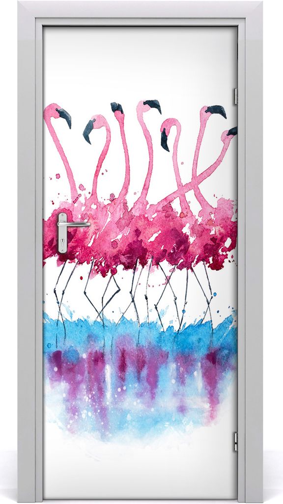 Tulup Türaufkleber 85x205 cm Dekorative Aufkleber Selbstklebend Wasserdichte Tapete Abnehmbar Schlafzimmer Wohnzimmer Wohnkultur - Flamingos Wand