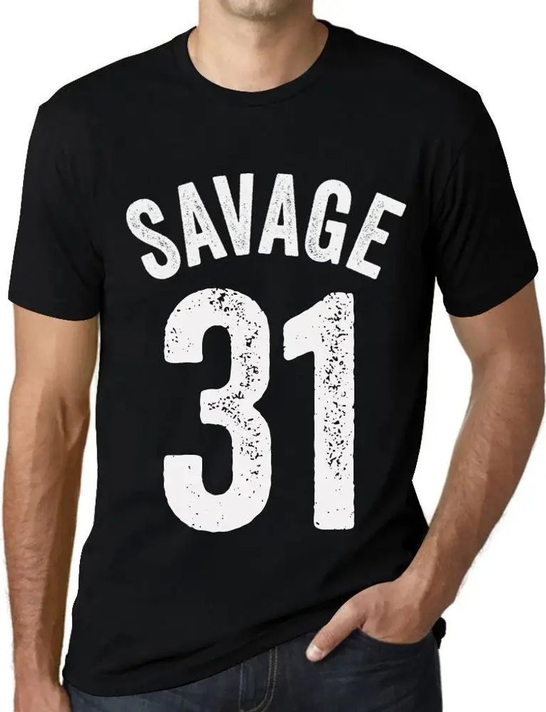 Herren Grafik T-Shirt Savage 31 Geschenk 31. Geburtstag Jahrestag 31 Jahre Jubiläum 31 Jährige Mann Jahrgang 1993 Kurzarm Lustige Druck