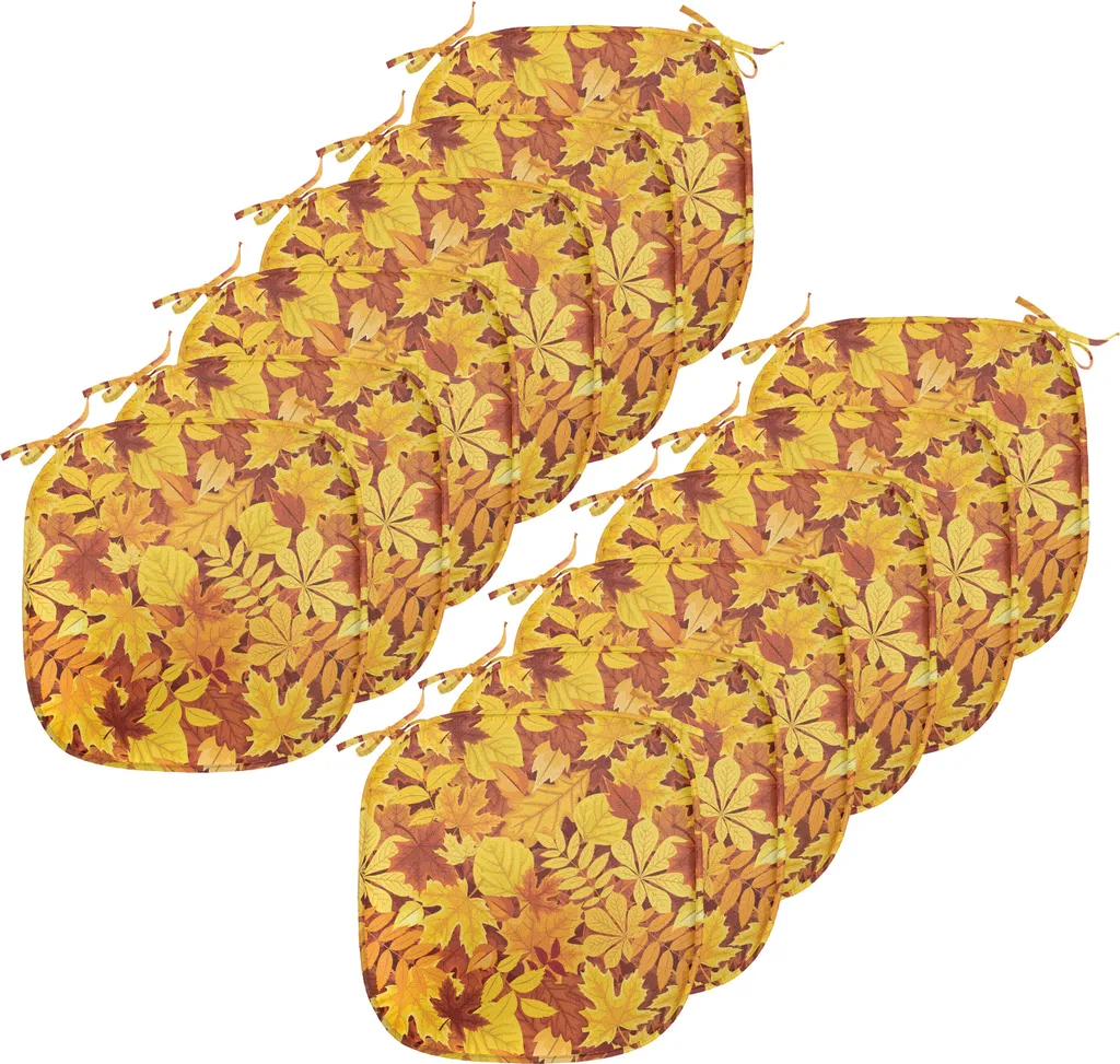 ABAKUHAUS Coussins de Chaise Automne 40x40cm Lot de 12 Marron Jaune