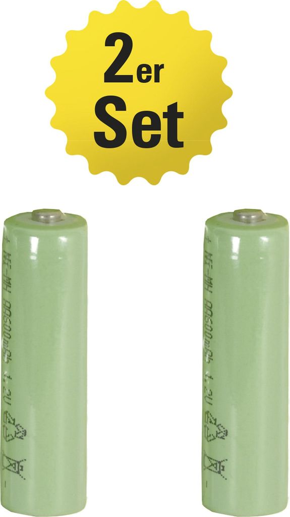Näve Leuchten 2 St. Akku`s 2 St. Akku`s 2 Akkus im Set, Ni-MH AA, 600 mAh Kapazität