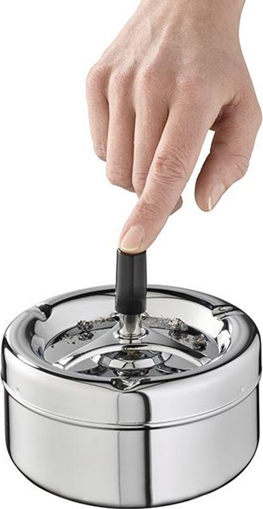 APS classic 11cm Ø10,5cm černý/chromovaný otočný popelník Obrázek produktu 