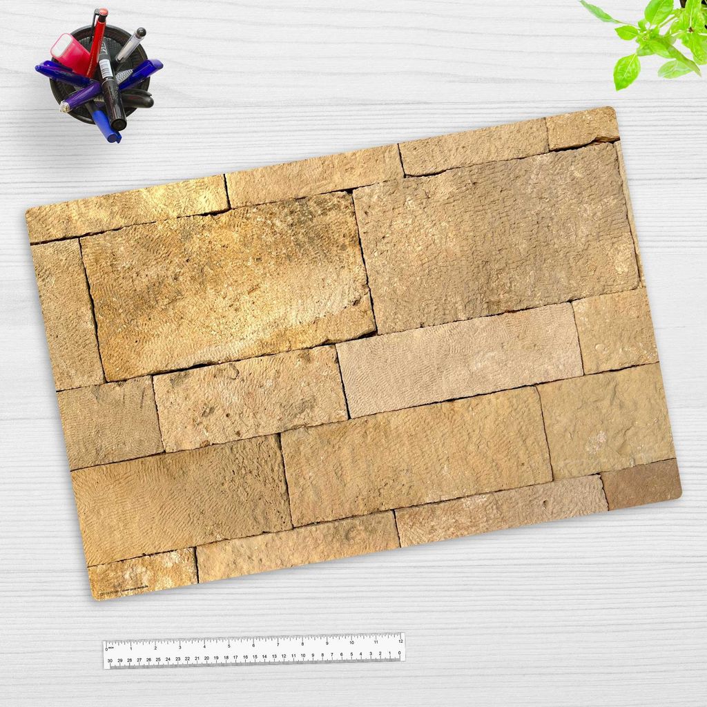 Schreibtischunterlage für Kinder und Erwachsene - Mauerwerk Sandstein - 60 x 40 cm - premium Vinyl - Germany