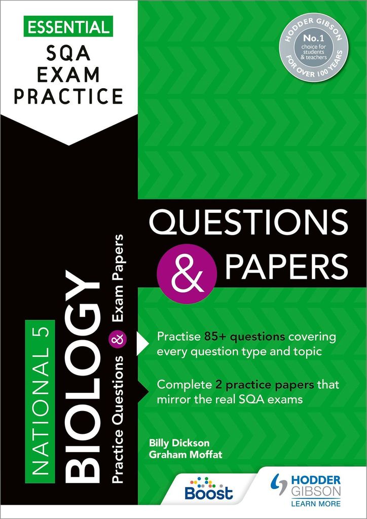 Wesentliche SQA-Prüfungspraxis: National 5 Biologie Fragen und Aufgaben