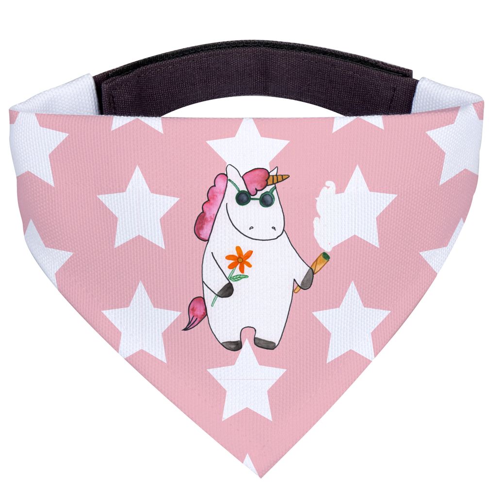 Mr. & Mrs. Panda Bandana Einhorn Woodstock - Rot Pastell - Geschenk, Joint, Party, Alkohol, Dreieckstuch, Einhörner, Hundeschal, Halstuch Hund, Hu...