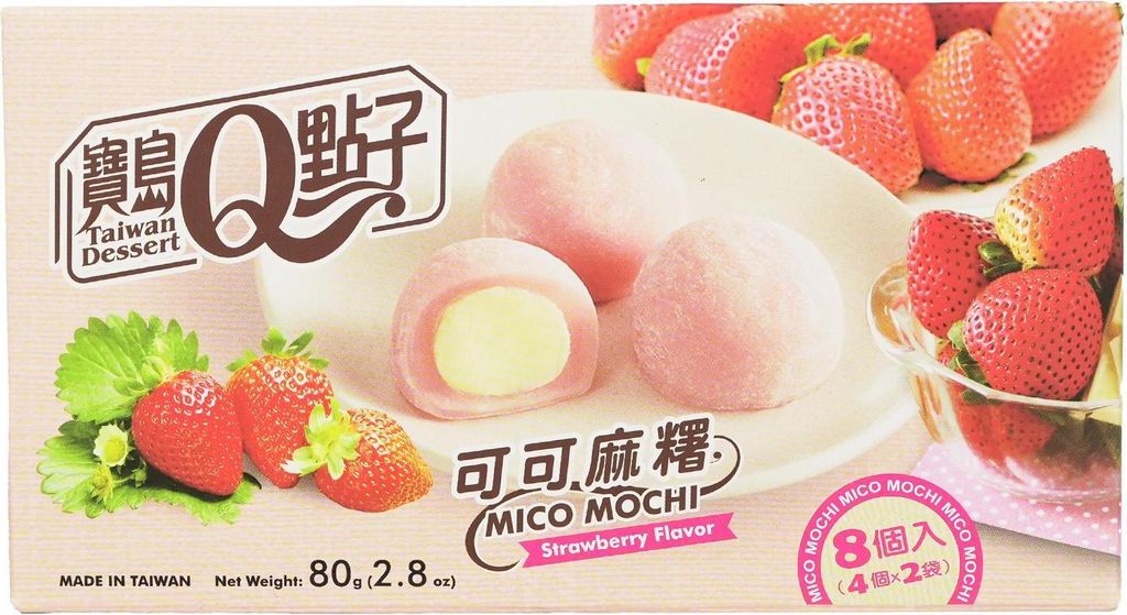 Tchajwanský dezert Mico Mochi jahoda 80g Obrázek produktu 