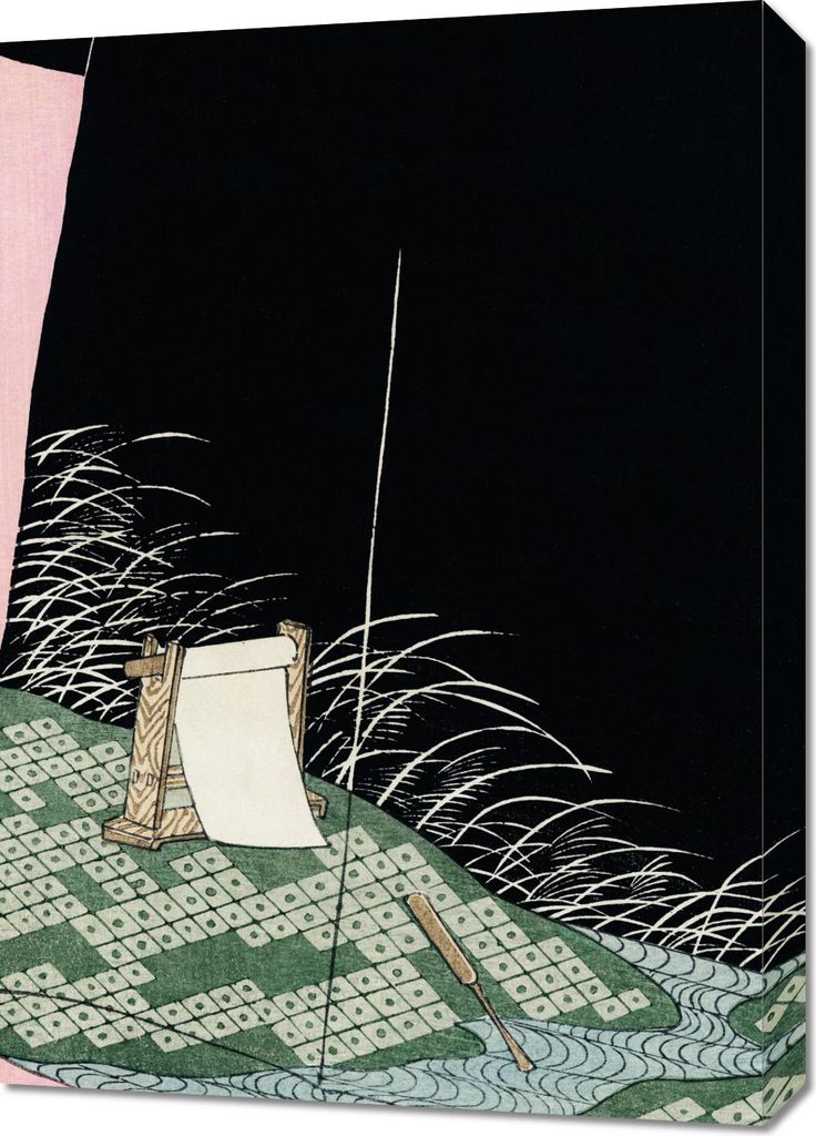 Bild 50x70cm Nightscape, Bijutsukai Japanisch Vintage für das Wohnzimmer