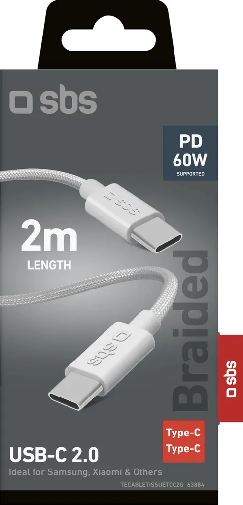 SBS TECABLETISSUE2G cavo USB 2 m USB C Grigio - 2