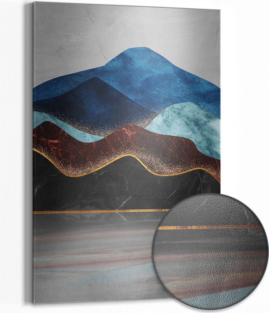 DEQOART Magnettafel Metall 40x60 cm 'Abstrakter Gipfelglanz' Whiteboard Pinnwand Büro