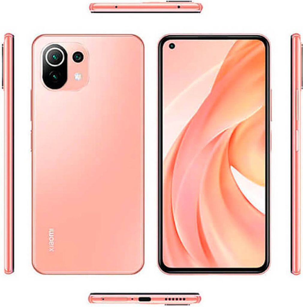 XIAOMI Mi 11 lite Smartphone, 6/128GB, Peach Pink, 6.55