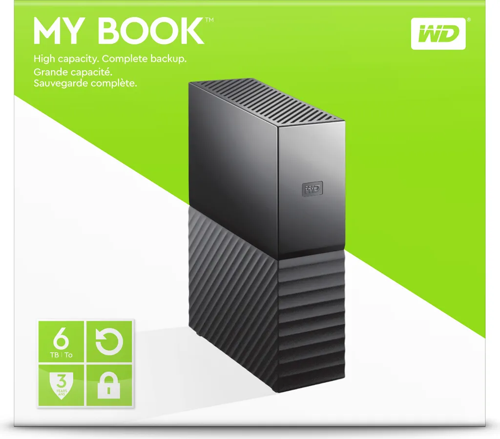 Sauvegarde Automatique et Stockage 6 To - Western Digital My Book Noir
