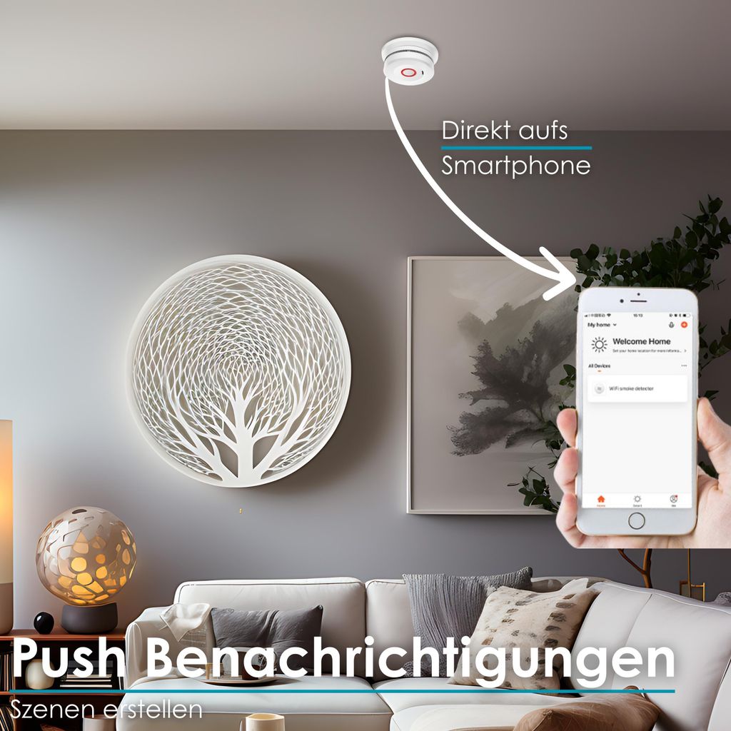 Czujnik dymu Echos Eco-4140 Wifi z 10-letnią baterią Zdjęcie produktu 4