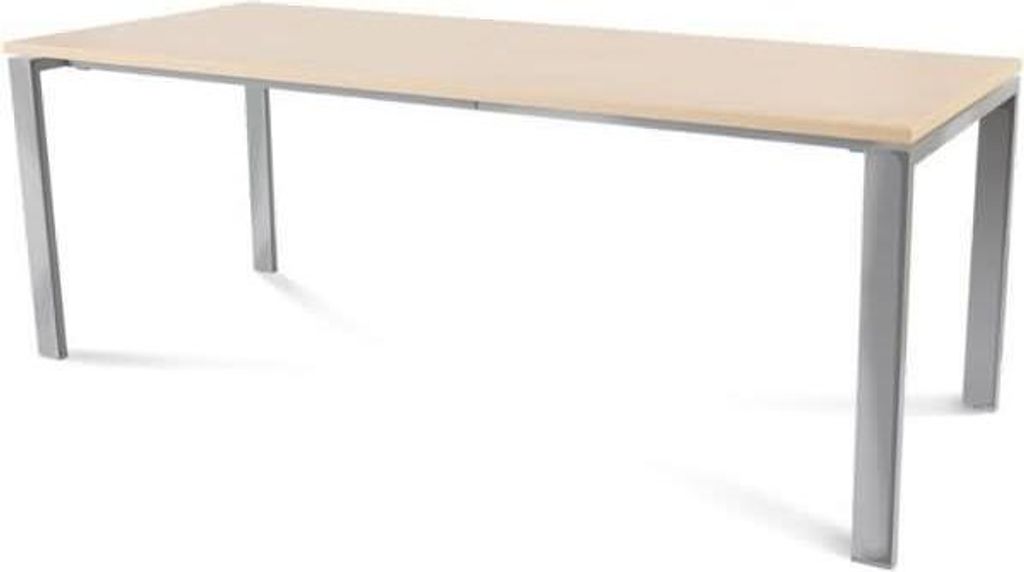Schreibtisch Total BxTxH 200x80x73cm Gestell verchromt Platte Melamin buche.