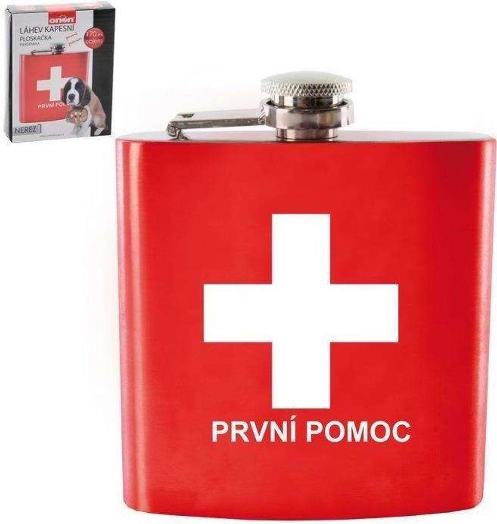 ORION Flachmann aus Stahl ERSTE HILFE 170ml