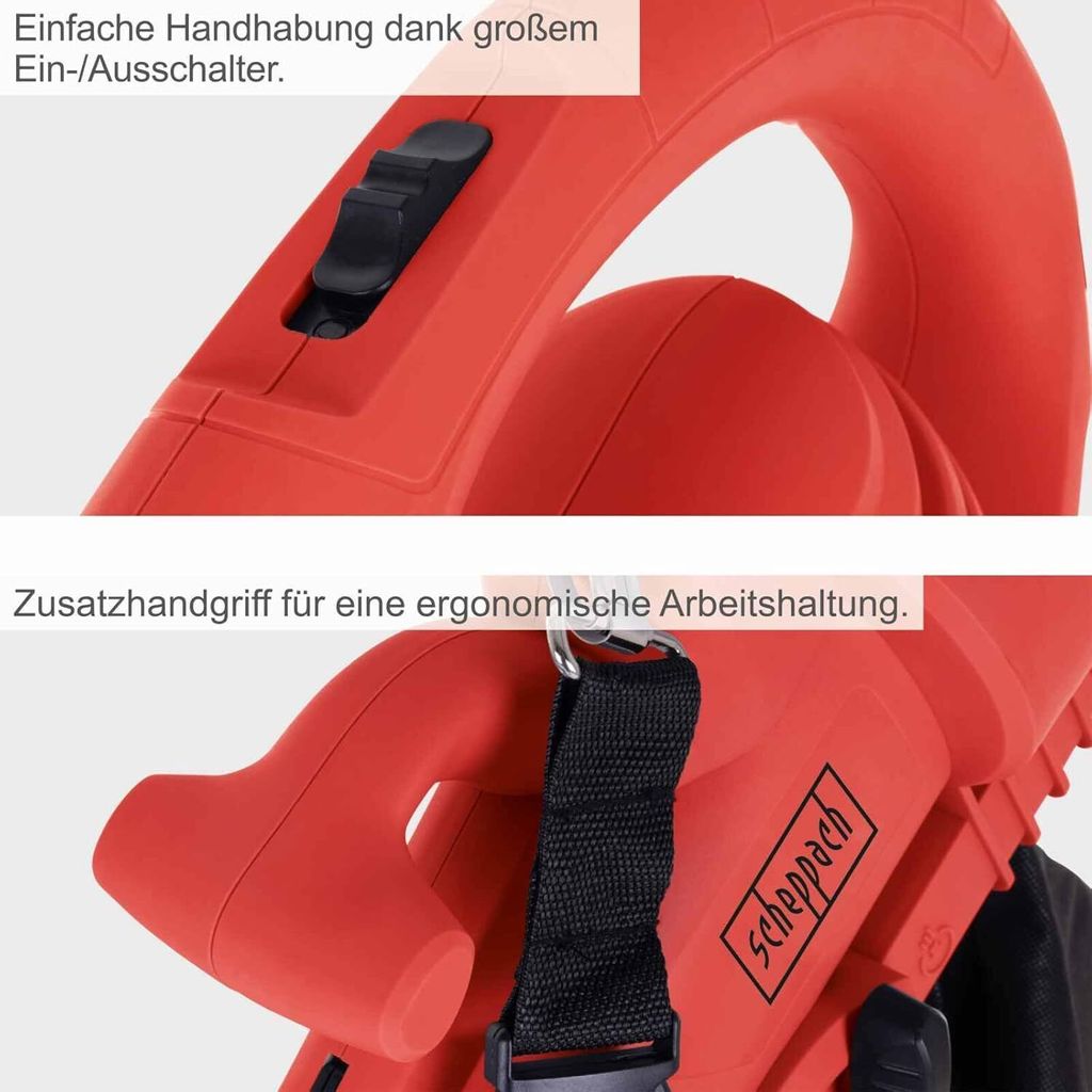 Scheppach LBH3000E Laubsauger & Laubbläser, 4in1, 3000W, Produktbild 4