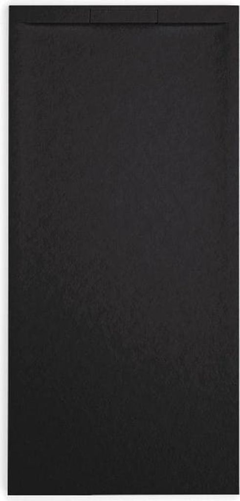 Mineralguss-Duschwanne extra flach COVER Schieferoptik SCHWARZ 80x120cm
